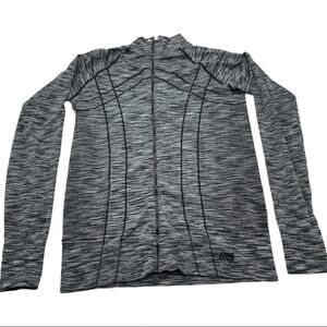 MARIKA athleisur jacket black and gray full zip closure thumbhole size LARGE - L